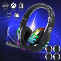 Headset Gamer Rgb Led Microfone Ajustável Conforto