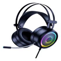 Headset Gamer RGB USB Com Microfone Som Potente LED Top