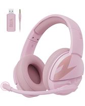 Headset Gamer Sem Fio Acer Non-Stop, Bateria de 100h, Rosa