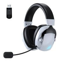 Headset Gamer Sem Fio Acinaci, Bluetooth, 2.4G, USB, Branco Headset Gamer Sem Fio Acinaci, Bluetooth, 2.4G, USB, Branco
