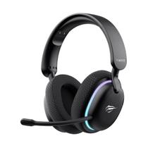Headset Gamer Sem Fio Havit Fuxi H7 - Drivers 40mm - RGB - Bluetooth, 2.4GHzm e USB-C - Preto