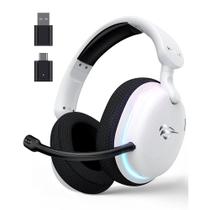 Headset Gamer Sem Fio Professional Fuxi-H7, RGB, Tri Mode, Bluetooth, Recarregável, USB-C, Branco - Fuxi-H7 White