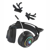 Headset Gamer Sem Fio Soyto T25 Preto Bluetooth LED Cat Ear