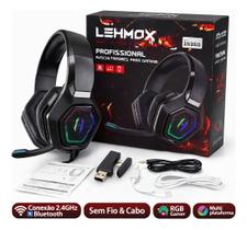 Headset Gamer Sem Fio Wireless Bluetooth Para Pc Ps4 Ps5 2.4gh Preto gamer, com microfone, rgb, 7.1, usb, sem fio, wireless, led, iluminado