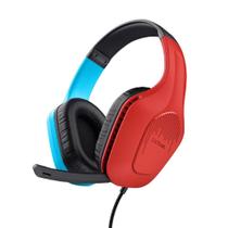 Headset Gamer Trust GXT 416S Zirox, Com Fio, ABS, Microfone, material sintético, Azul e Vermelho