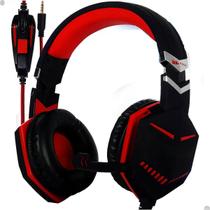 Headset Gamer Vermelho com Microfone e Luz RGB Som Potente e Estilo Imbatível