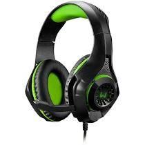 Headset Gamer Warrior Rama P3+USB Stereo Adaptador P2 LED Verde - PH299