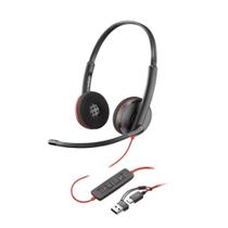 Headset HP Poly Blackwire 3220 Stereo, USB-C/USB-A, Preto - 8X228A6