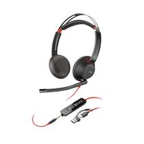 Headset HP POLY Blackwire 5220 Stereo USB-A/C Preto - 8X231AA