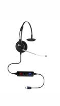 Headset htu 310 usb voip tubo de voz para negocios, empresas call center e home office