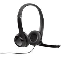 Headset Logitech Audio Digital Em Couro Usb H390 - Preto