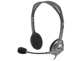 Headset Logitech H111 Stereo, C/ Microfone, Redução de Ruído, Conexão P3 3,5mm, Cinza - 981-000612 Headset Logitech H111 Stereo, C/ Microfone, Redução de Ruído, Conexão P3 3,5mm, Cinza - 981-000612