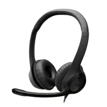 Headset Logitech H390, Controles de Áudio Integrado, Microfone com Redução de Ruído, USB-C, Preto - 981-001575