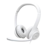 Headset Logitech H390, USB, com Almofadas, Controles de Áudio Integrado, Microfone com Redução de Ruído, Branco - 981-001285