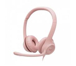 Headset Logitech H390 Usb Rosa Controle De Áudio 981-001280