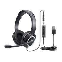 Headset Multi HF600, Drivers 40mm, P3 e USB, Slot para Tablet ou Celular, ABNT2, Preto - PH427