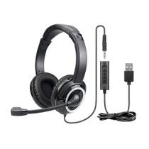 Headset Multi HF600, Drivers 40mm, P3 e USB, Slot para Tablet ou Celular, ABNT2, Preto - PH427