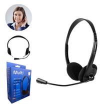 Headset Multilaser Ph002 Stereo Básico C/ Microfone C/ Fio Cor Preto