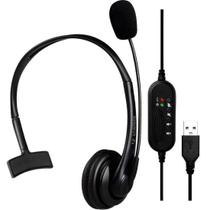 Headset Office Fortrek FK 731A USB Preto Headset Office Fortrek FK 731A USB Preto