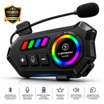 Headset Para Capacete Moto Bluetooth 5.0 Sem Fio Musica Chamada Gps Resistente À Água Facil Instalação