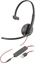 Headset Poly Blackwire 3215 USB-A Com Fio Mono On-Ear Preto