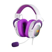 Headset Redragon Zeus X Rgb Soda Pop Usb 2.0 Drivers De 53mm Virtual Surround 7.1 Branco Com Roxo H510wp-rgb