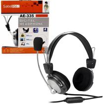 Headset Satellite Ae-335 Com Microfone - Prata / Preto