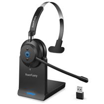 Headset sem fio Rownfusny R03P com microfone, Bluetooth 5.3, preto