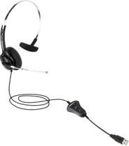 Headset Telemarketing Call Center Fone Monoauricular Corporativo Com Cabo Usb Microfone Removível Intelbras THS 40 USB
