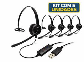 Headset USB Zox DH-80 com Cancelamento de Ruído, Controle de Volume e Mute Profissional para Call Center, VoIP e Home