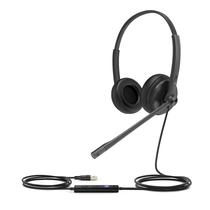 Headset Yealink UH34 USB com dois fones, compatível com Teams, preto