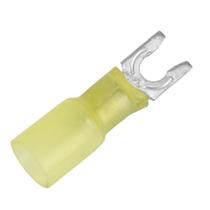 Heat Shrink Spade Terminal Pacer 12-10 AWG 8 Stud Size, pacote com 100 Heat Shrink Spade Terminal Pacer 12-10 AWG 8 Stud Size, pacote com 100