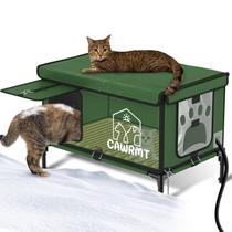 Heated Cat House Zarrtiiy Inbreakable Waterproof Green