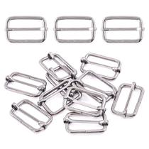 Hebilla Ajustadora Rectangular de Metal Plateado de 32 mm Hebilla Ajustadora Rectangular de Metal Plateado de 32 mm