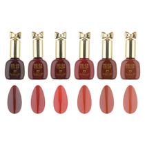 Helen Color Kit 6 Esmaltes 3 Em 1 Top Coat Base UvLed 60ml