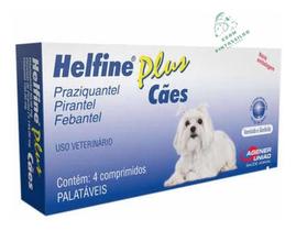 Helfine Plus Cães Vermífugo Agener União Com 4 Comprimidos