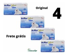 Helfine Plus Para Cães Com 4 Comprimidos Kit Com 4 Caixas