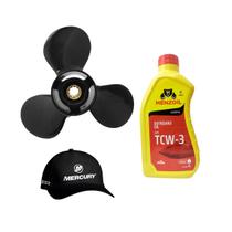 Hélice Mercury 25Hp 30Hp 2T 9.9 x13 + 1 Litro Menzoil + Boné Hélice Mercury 25Hp 30Hp 2T 9.9 x13 + 1 Litro Menzoil + Boné