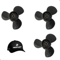 Hélice Mercury 25Hp 30Hp SeaPro 9.6 x 13 Kit C/3 + Boné Hélice Mercury 25Hp 30Hp SeaPro 9.6 x 13 Kit C/3 + Boné