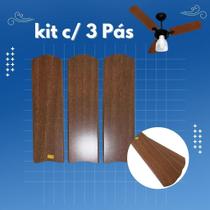 Helice Pá Ventilador Teto Madeira Mogno Ventidelta Light Com 3 pás