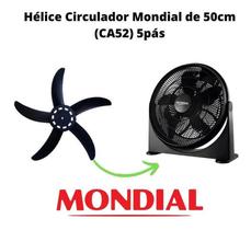 Hélice Para Circulador Mondial Ca-52 Furo 1/2 Lua 50Cm Preta