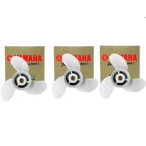 Hélice Para Motor de Popa Yamaha 15hp 9.1 4 x 10.1 2 Kit Com 3 Hélice Para Motor de Popa Yamaha 15hp 9.1 4 x 10.1 2 Kit Com 3