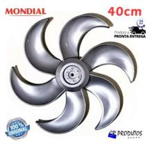 Hélice Ventilador Mondial 40cm 40 Vt41 ou V45 ou Nv-75 ou Maxi Power 6 Pás Prata Original EIXO Redondo 8mm