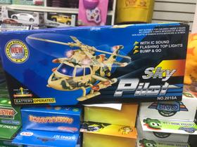Helicóptero Bate E Volta Sky Pilot Com Som Luzes Brinquedo - XD Toy