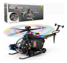 Helicóptero Brinquedo Infantil Fighter Bate Volta Luz E Som