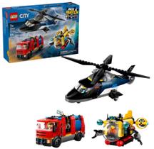 Helicóptero Caminhão de Bombeiros Submarino Remix Lego 60462 Helicóptero Caminhão de Bombeiros Submarino Remix Lego 60462