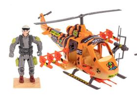 Helicóptero Comandos + 1 Figura de Ação - SOS Comandos - Gulliver