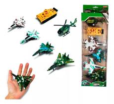 Helicoptero De Brinquedo Frota Avião Fricção Kit 6 Diversão