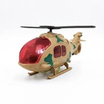Helicóptero de Brinquedo Verde Camuflado com Cordinha Luz e Movimento