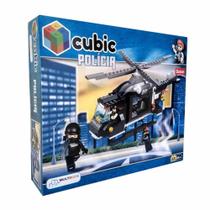 Helicóptero de Combate Cubic Polícia Blocos de Montar Com 219 Peças - Multikids